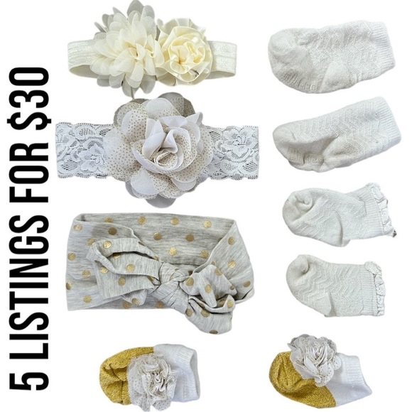 Baby girl elegant accessory lot
headband lacey bows, socks - Picture 4 of 4